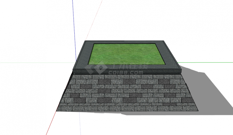 现代四方形树池SU模型设计-图二