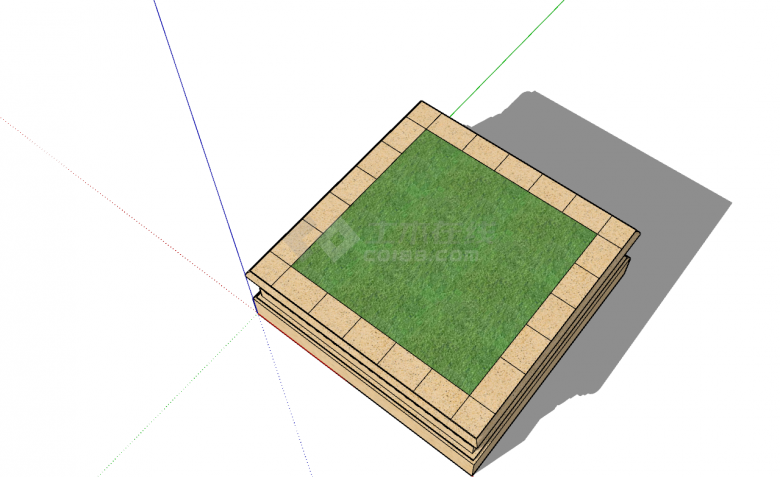 现代方形树池SU模型设计-图二