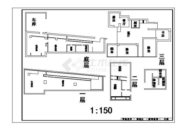 现代别墅CAD平面设计图-图一