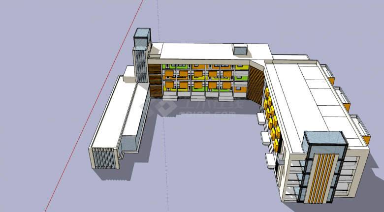 多层幼儿园建筑SU模型设计-图二