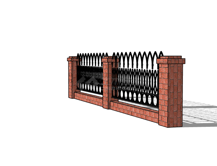 安全结构简单小区围墙的SU模型-图二