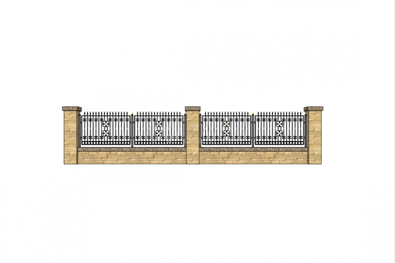 古典复古欧式围墙围栏su模型-图二