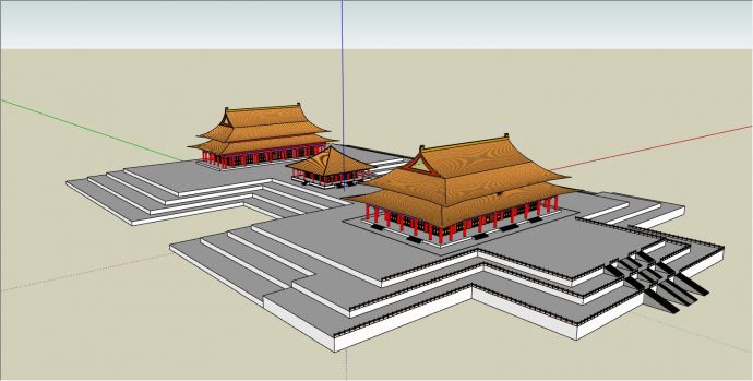 恢弘大气古代宫廷风北京太和殿su模型_图1