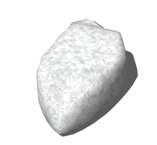 大块乳白色假山置石 su模型-图二