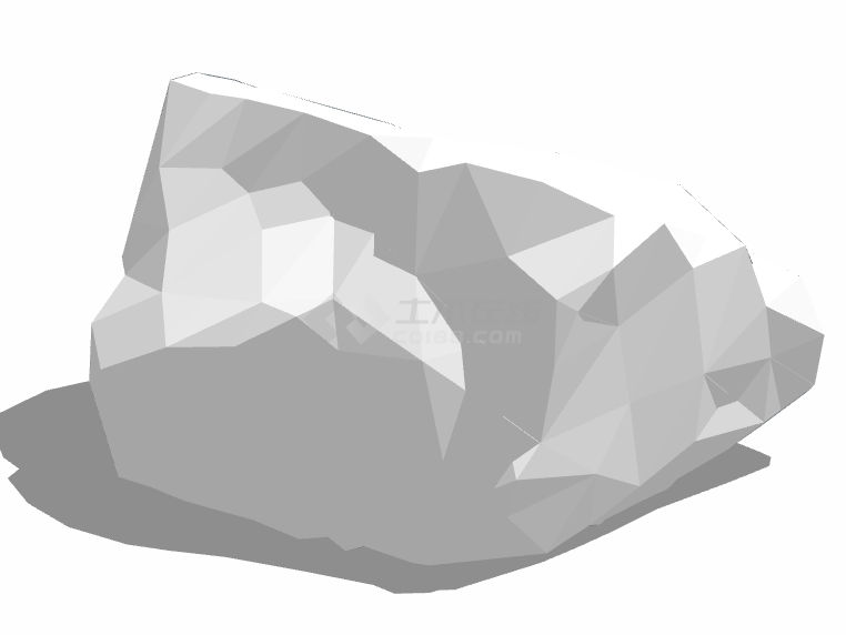 大块乳白色假山置石su模型-图二