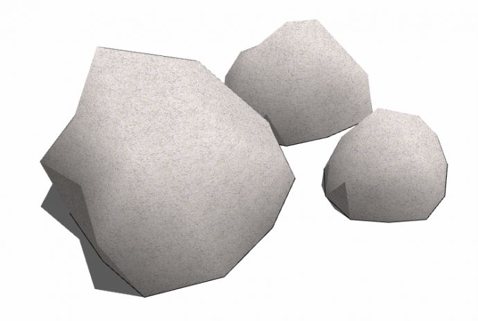 三块白色磨砂假山置石su模型_图1