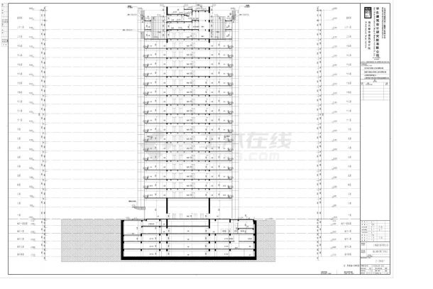 某高层大厦建筑剖面图-图一