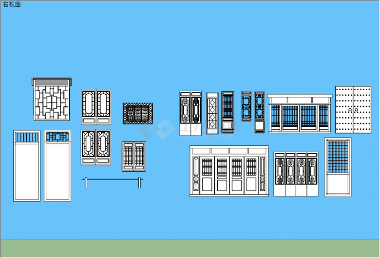 新古典传统中式古门窗大集合su模型-图一