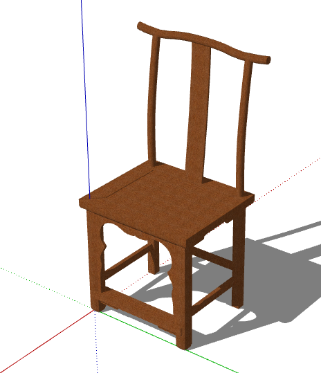 简约褐色椅子中式家具su模型_图1