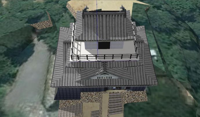 古代宫廷风格的滨松城堡su模型_图1