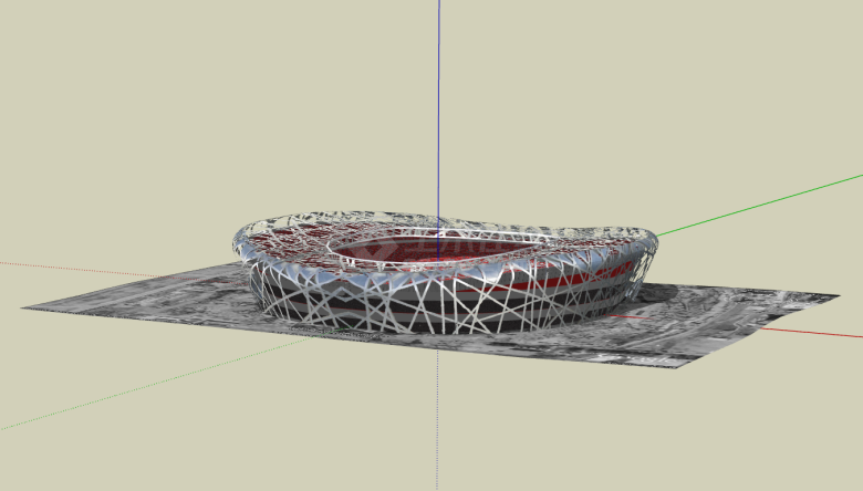 现代科技感露天式体育馆su模型-图一
