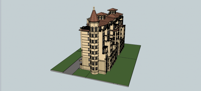 地中海金科新疆项目高层楼房su模型_图1