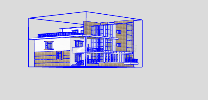 三层500平方米独栋别墅建筑su模型-图二