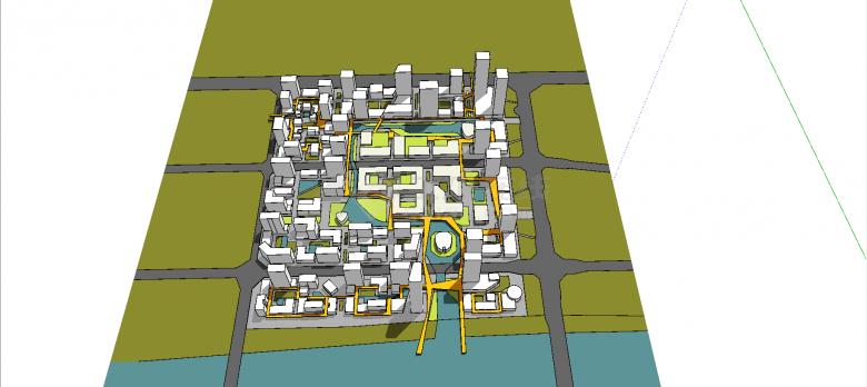 珠海医疗产业园设计图su模型-图二
