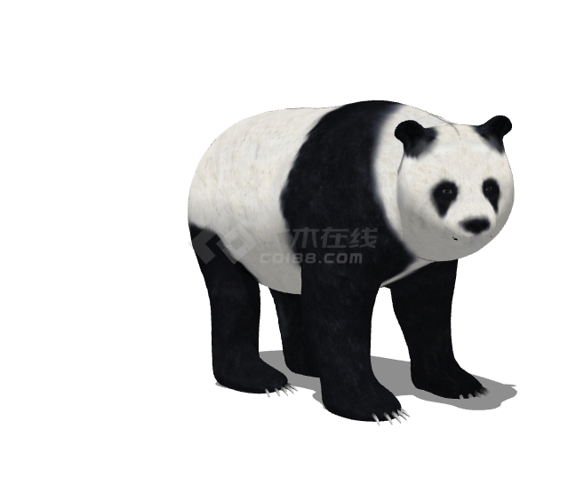 黑白站立憨厚的熊猫su模型-图一
