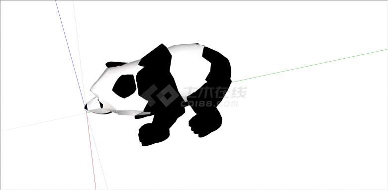 现代中国特色国宝熊猫 su模型-图一