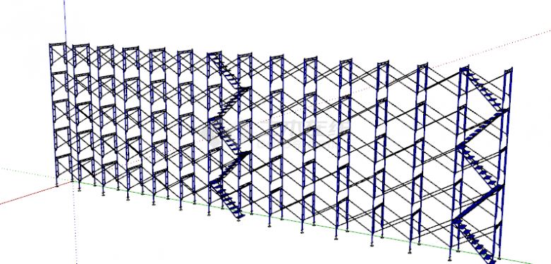 菱形结构可折叠货架su模型-图二