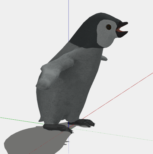 现代站立张嘴小企鹅su模型_图1
