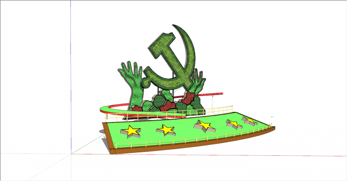 优雅考究的绿化节庆绿雕塑su模型_图1