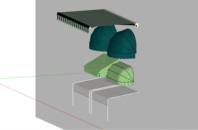 四种不同类型的雨棚su模型_图1