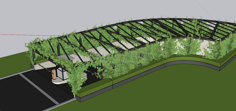 大型地下车库出入口su模型-图一