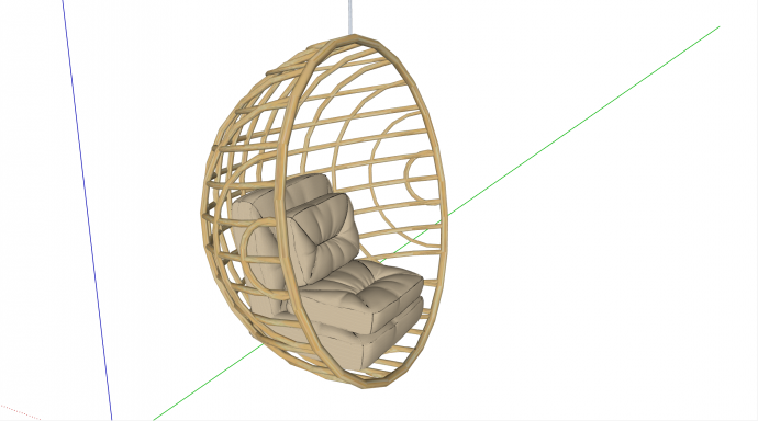 现代圆形家具柔软吊椅su模型_图1