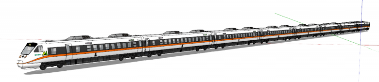 现代白色调高铁火车su模型-图二