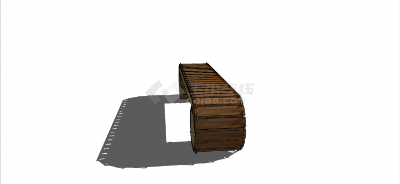 木墩式底座排版式木块公园长椅su模型-图二