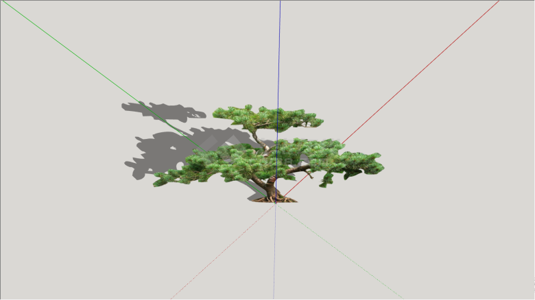 粗壮的茂盛的造型树su模型-图一