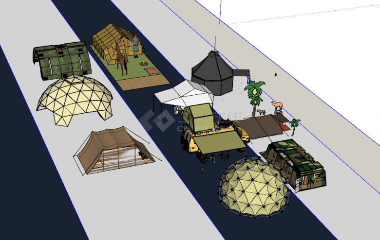 多种类型蒙古包帐篷su模型-图二