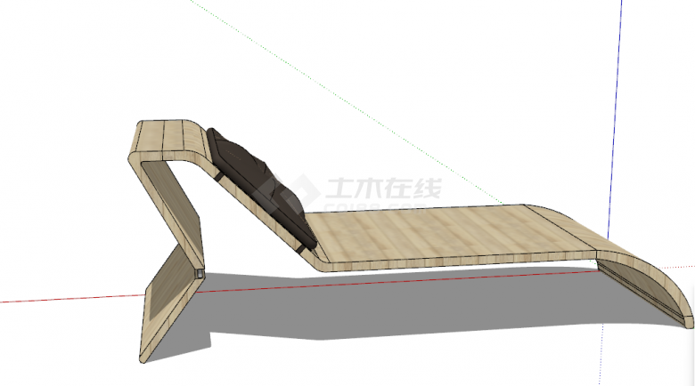 木质的小型休息床su模型-图一