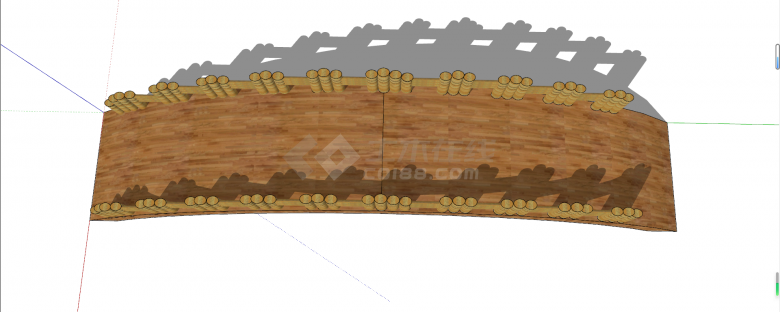 抛物线梁式木拱桥su模型-图二