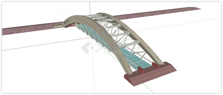 砖结构钢筋行车桥梁su模型-图一