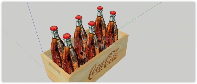 玻璃瓶可乐酒瓶饮料食品su模型-图二