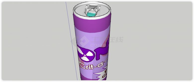 紫色可乐酒瓶饮料食品su模型-图一