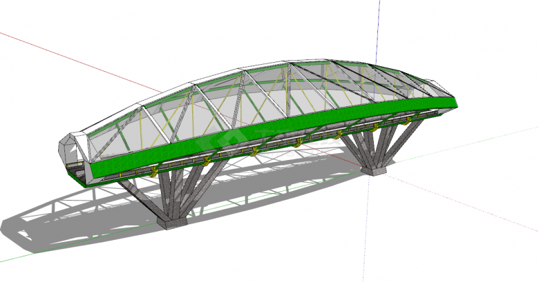 全新现代隧道式桥梁su模型-图二