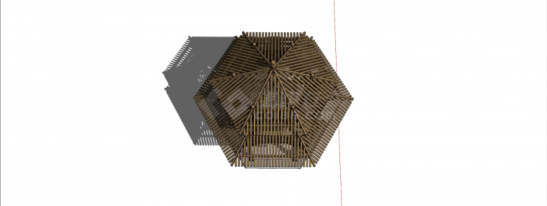 中式双重檐六角景观亭su模型-图二