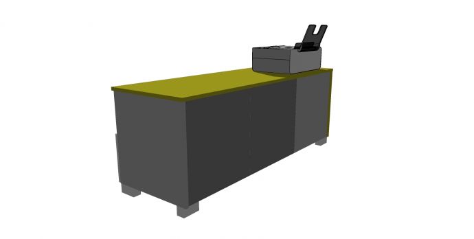 儿童打印机矮柜家具su模型_图1