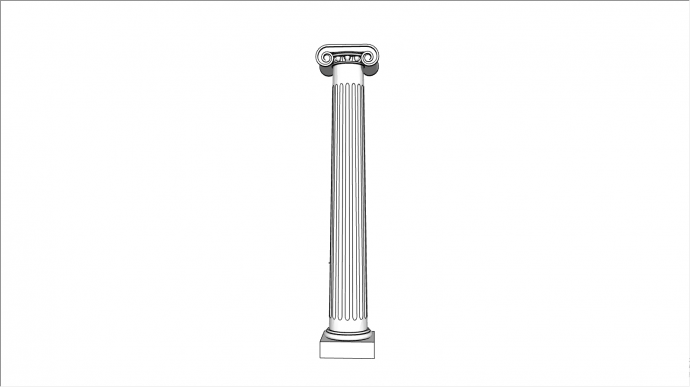 圆柱形的带祥云雕刻的罗马柱su模型_图1