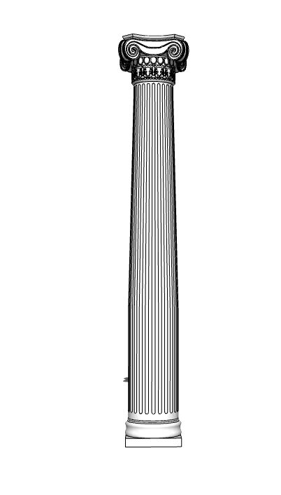 高耸白色的罗马柱su模型_图1