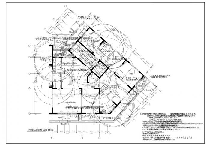 某商城建筑标准层设计图_图1