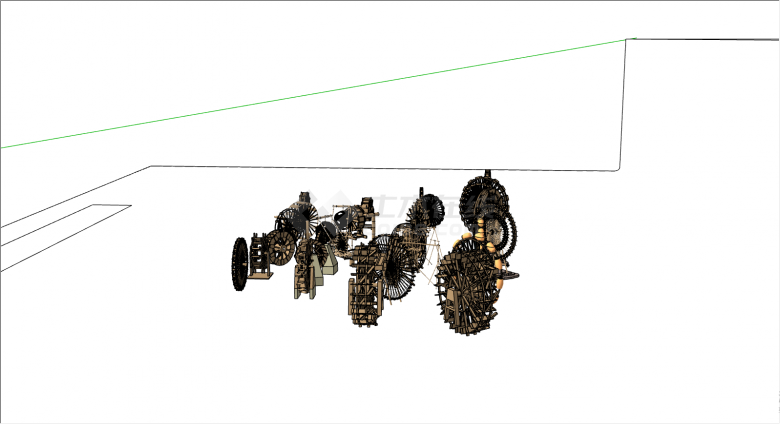 各式各样的木制的排水车su模型-图一