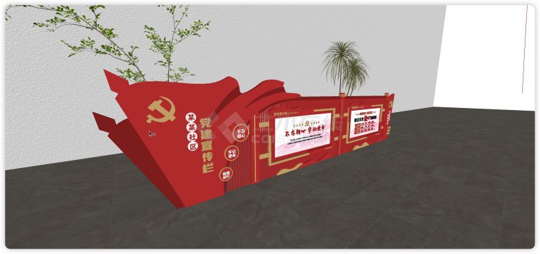 社会主义核心价值观文化墙su模型-图二