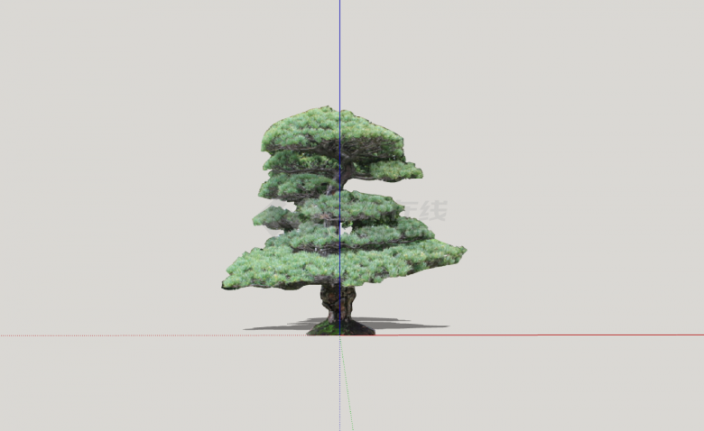 现代匀称繁茂造型树su模型-图一