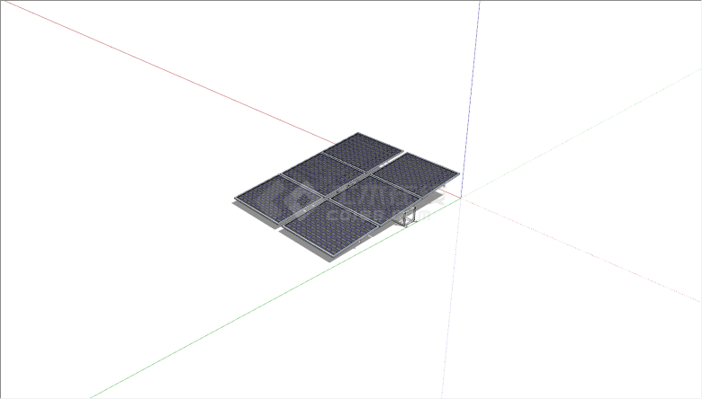 房顶大面积太阳能电池板su模型-图二