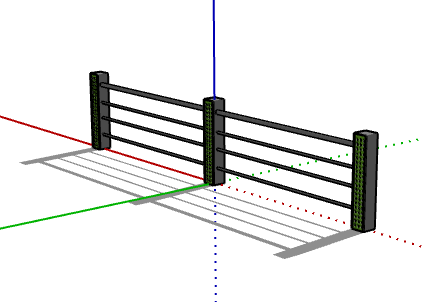 绿色小型不锈钢钢丝栏杆su模型_图1