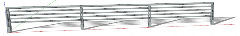 细长的不锈钢钢丝立体栏杆su模型-图二