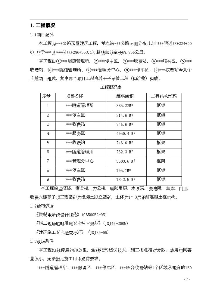 广西某公路房建工程临时用电施工组织方案（含图）-图二