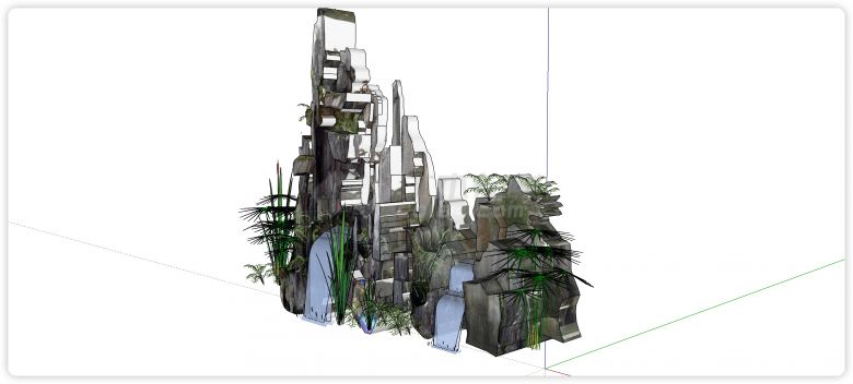 假山假山石园林景观SU模型-图二