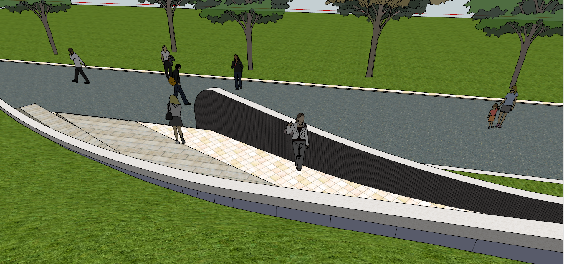 现代公园公共厕所及精细景观设计SU模型-图二